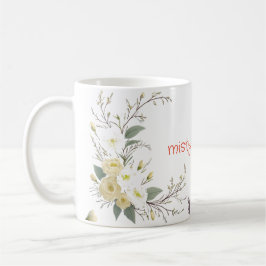 Taza De Café arte floral en espiral pastel