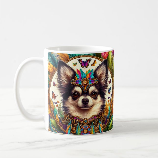 Taza De Café Arte floral mexicano de Chihuahua (Izquierda)