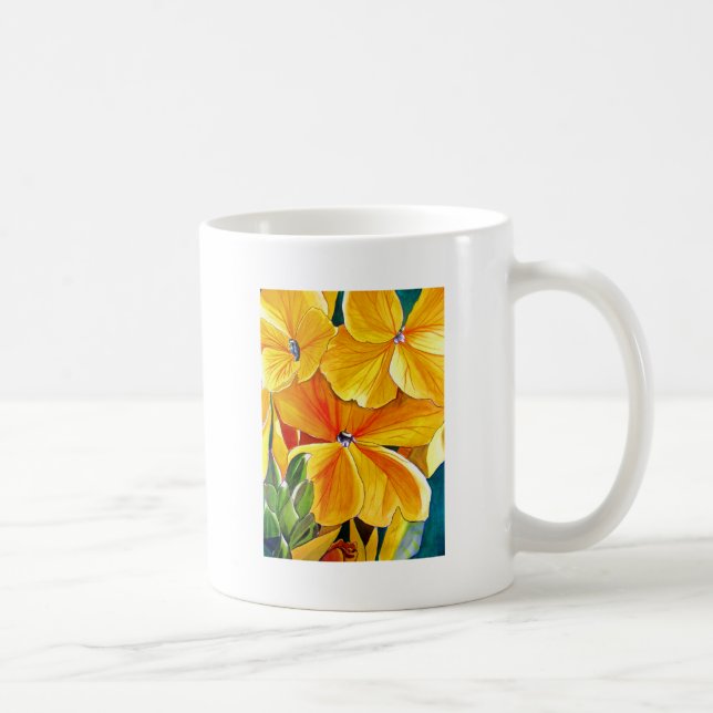 Taza De Café Arte floral original acuarela floral (Derecha)