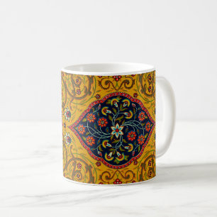 Taza De Café Arte floral persa de decoración vintage