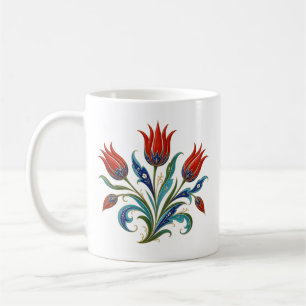 Taza De Café Arte floral Saz Tulipán Otomano