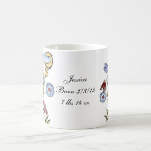 Taza De Café Arte folclórico de hadas de jardín personalizado