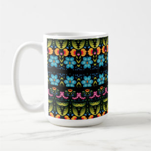 Taza De Café Arte folclórico floral moderno