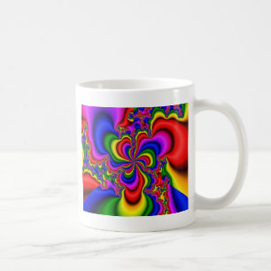 Taza De Café arte fraccionario de rueda arco iris