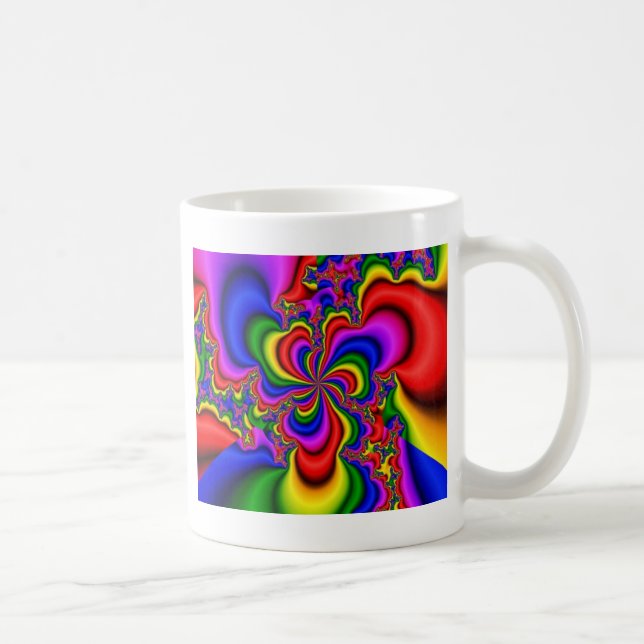 Taza De Café arte fraccionario de rueda arco iris (Derecha)
