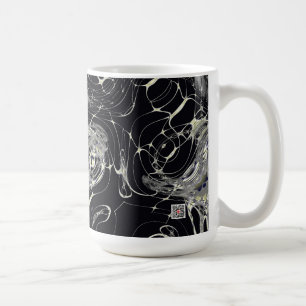 Taza De Café Arte fractal abstracto de red dorada