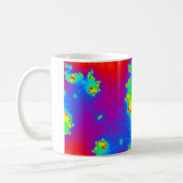 Taza De Café Arte fractal arcoiris colorido