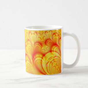 Taza De Café Arte fractal brillante y colorido