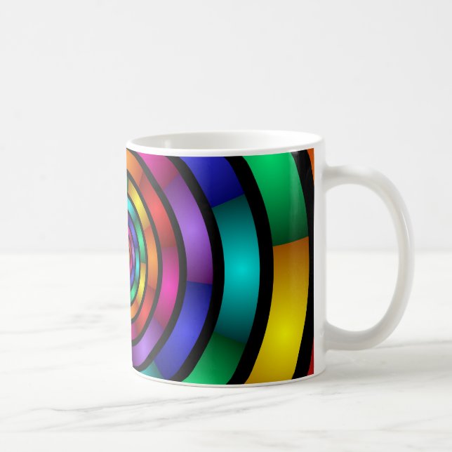 Taza De Café Arte fractal moderno y psicodélico (Derecha)