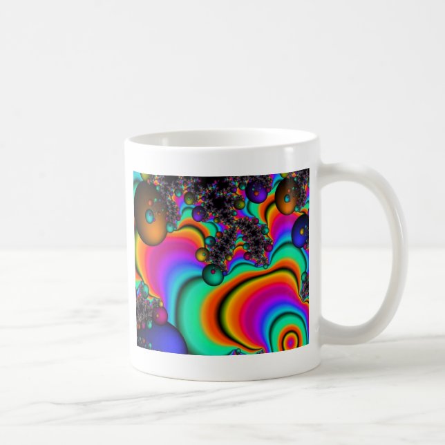 Taza De Café arte fractal psicodélico (Derecha)