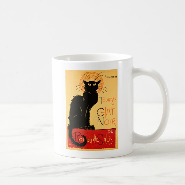 Taza De Café Arte francés Steinlen Black Cat Classic (Derecha)