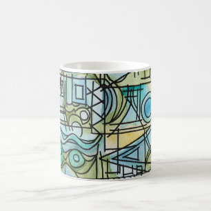 Taza De Café Arte geométrico Bauhaus moderno de apertura