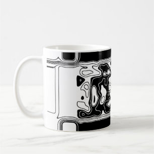 Taza De Café Arte Geométrico Blanco Y Negro 1
