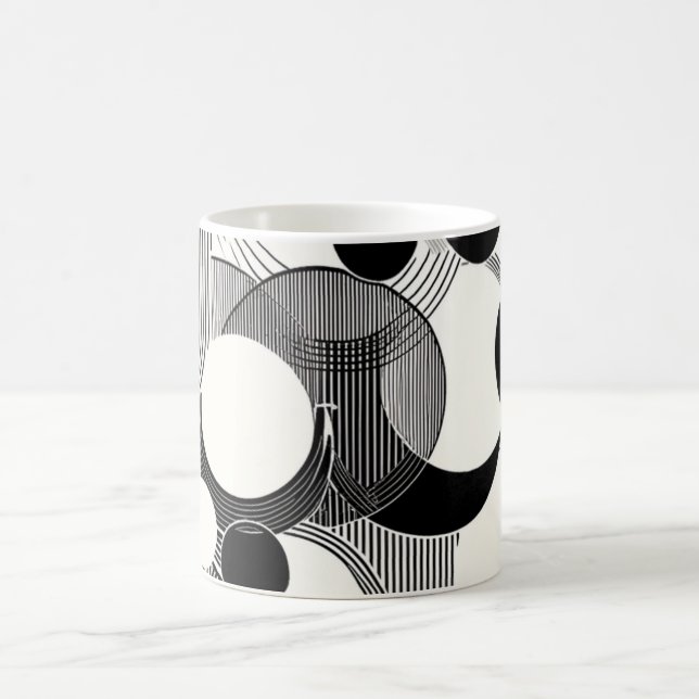 Taza De Café Arte geométrico monocromo - Bla Minimalista (Centro)