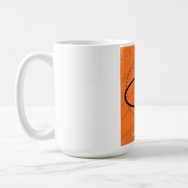 TAZA DE CAFÉ ARTE GEOMÉTRICO NARANJA (Izquierda)