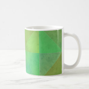 Taza De Café Arte geométrico verde patrón de triángulo