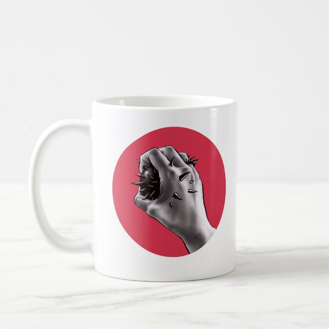 Taza De Café Arte gótico del horror - mano apuñalada (Izquierda)