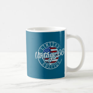 Taza De Café Arte gráfico de sello vintage 1966 cumpleaños 60