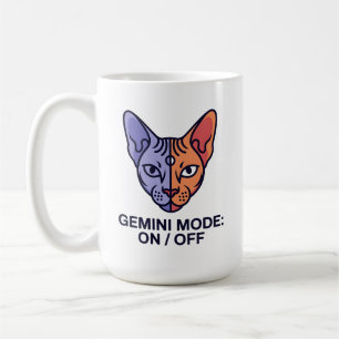 Taza De Café Arte Gráfico del Zodiaco de Gatos Duales en Modo G