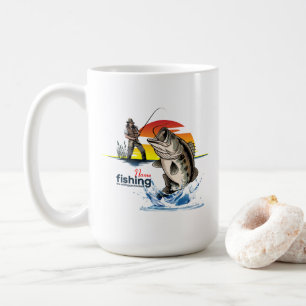 Taza De Café Arte gráfico vintage de pesca de lubina [mujer] #1
