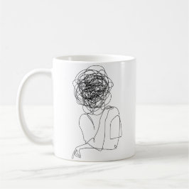 Taza De Café arte humano caótico emocional clásico negro