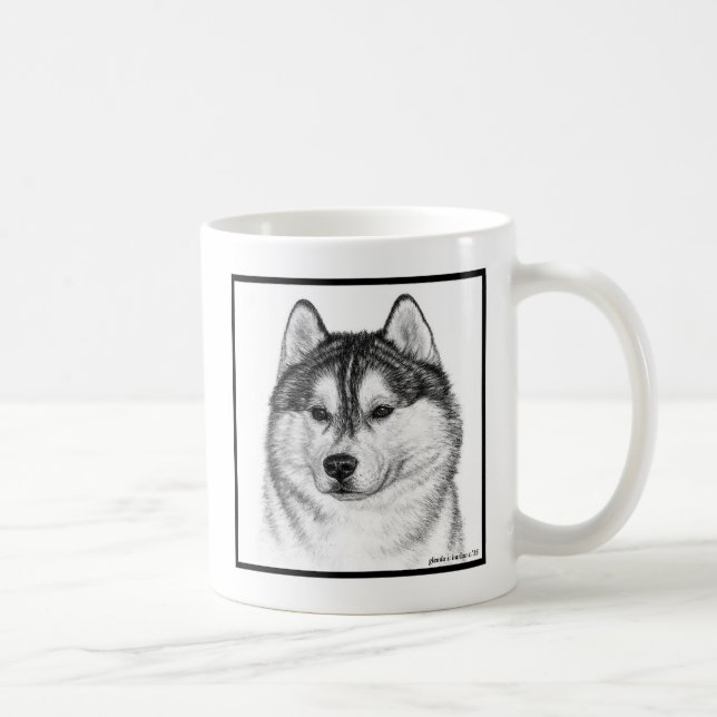 Taza De Café Arte Husky Siberiano de Glenda S. Harlan (Derecha)