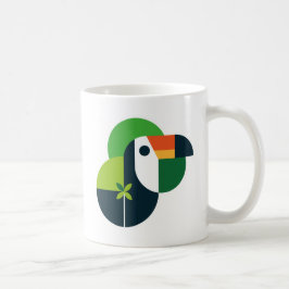 Taza De Café Arte icónico del tucán brasileño inspirado en abst