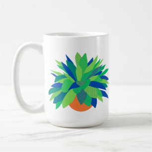 Taza De Café Arte Ilustrativo de Suculentas Geométricas Moderna