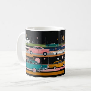 Taza De Café Arte impreso de coches americanos clásicos, Coches