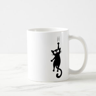 Taza De Café Arte Imprimible Minimalista de Gato Negro, Modo Di