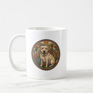 Taza De Café Arte ingenuo caprichoso Labrador Retriever amarill