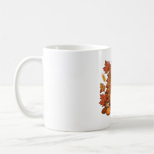 Taza De Café Arte lindo de Acción de Gracias de erizo de otoño 