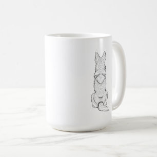 Taza De Café Arte lineal minimalista de perro pastor alemán