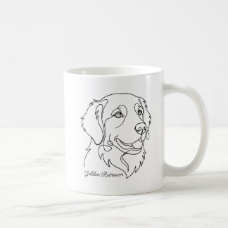 Taza De Café Arte lineal minimalista monocromático de Golden Re