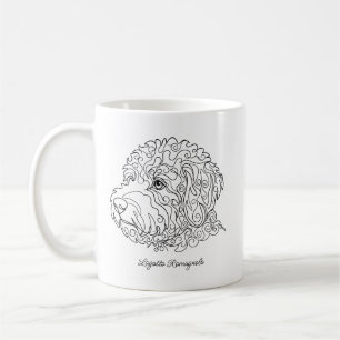 Taza De Café Arte lineal minimalista monocromático de Lagotto R