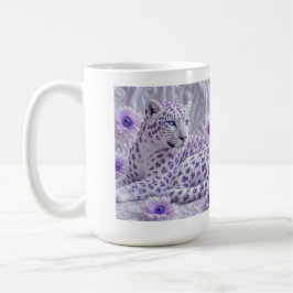 Taza De Café Arte majestuoso de leopardo enjoyado de púrpura re