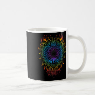 Taza De Café Arte Mandala de Leona Femenina Zen Yoga Meditación