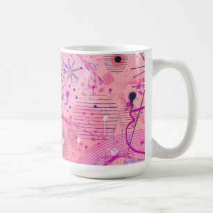 Taza De Café Arte maximalista de la fiesta rosa