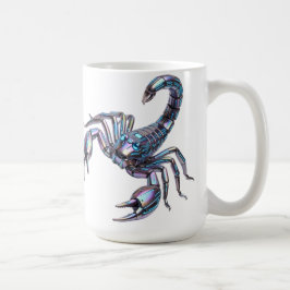 Taza De Café Arte Mecánico Escorpión Cibernético Iridescente