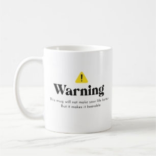 Taza De Café Arte minimalista de advertencia amarillo y negro