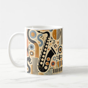 Taza De Café Arte minimalista de la era del jazz de mediados de
