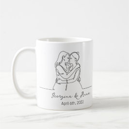 Taza De Café Arte minimalista personalizado de la pareja de les