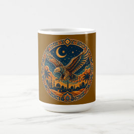 Taza De Café Arte místico del desierto de la luna creciente del