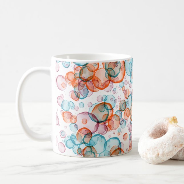 Taza De Café Arte moderno de la burbuja . (Con donut)