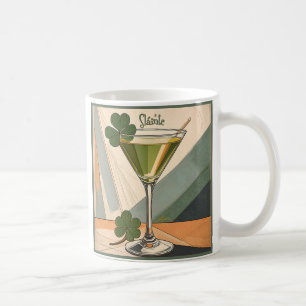 Taza De Café Arte moderno de mediados de siglo Shamrock Martini