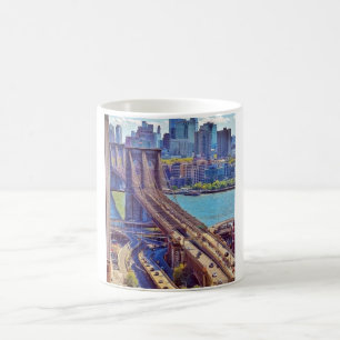 Taza De Café Arte mural del horizonte de la ciudad de Nueva Yor