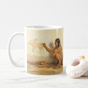 Taza De Café Arte Nativo Americano Vintage, Artista Indio por C