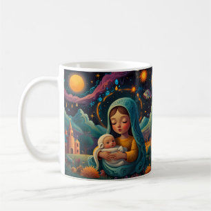 Taza De Café Arte Navideño del Muñeco de Nieve Caprichoso