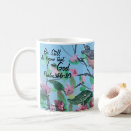 Taza De Café Arte original/Sagrada Escritura Salmo 46:10 Estate