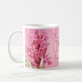 Taza De Café Arte Orquídea floral Maravilloso Esposo rosa de la